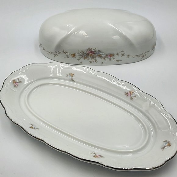 🧈BUTTER DISH NEW Johann Haviland BARVARIA GERMANY FLORAL SPLENDOR - Picture 1 of 11